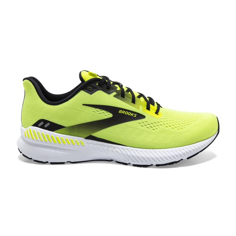 Brooks Launch GTS 8 Energy-Return Men's Road Running Shoes - Nightlife/Black/White/GreenYellow (5738